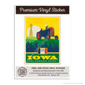 Iowa Hawkeye State Tractor Mini Vinyl Sticker