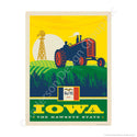 Iowa Hawkeye State Tractor Mini Vinyl Sticker