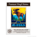 Alaska Last Frontier State Moose Mini Vinyl Sticker