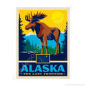 Alaska Last Frontier State Moose Mini Vinyl Sticker