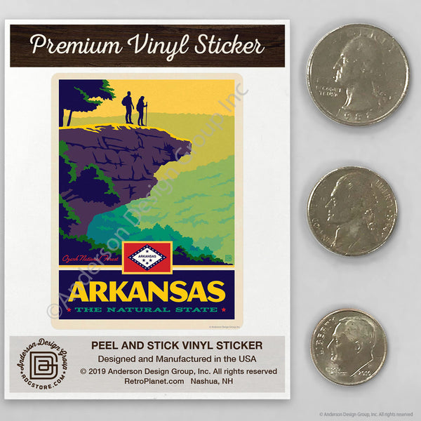 Arkansas Natural State Ozark National Forest Mini Vinyl Sticker