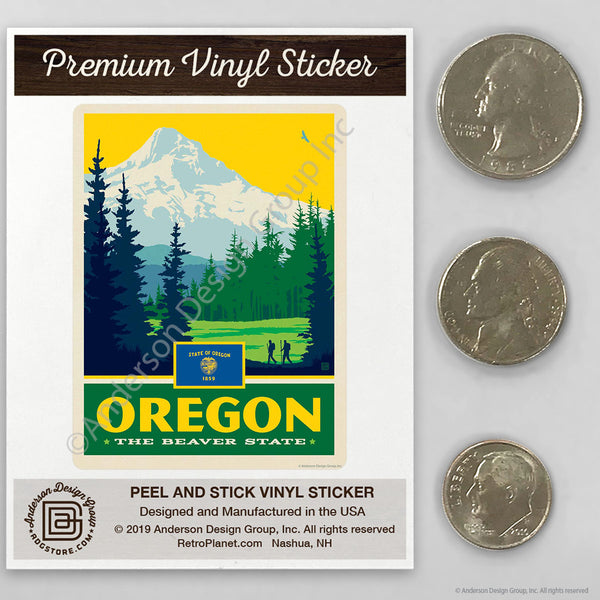 Oregon Beaver State Mini Vinyl Sticker