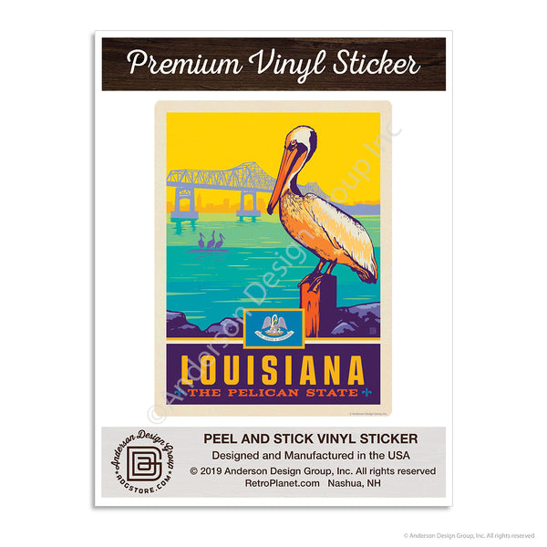 Louisiana Pelican State Mini Vinyl Sticker