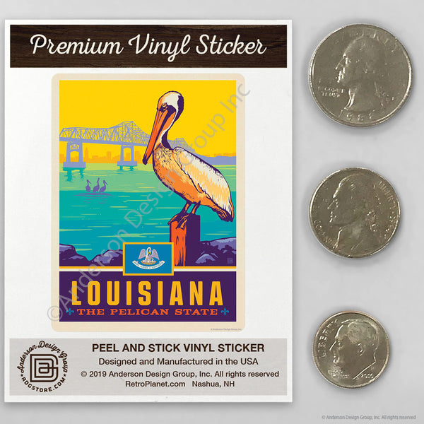 Louisiana Pelican State Mini Vinyl Sticker