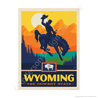 Wyoming Cowboy State Mini Vinyl Sticker