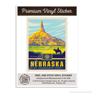 Nebraska Cornhusker State Chimney Rock Mini Vinyl Sticker