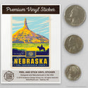 Nebraska Cornhusker State Chimney Rock Mini Vinyl Sticker