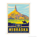 Nebraska Cornhusker State Chimney Rock Mini Vinyl Sticker