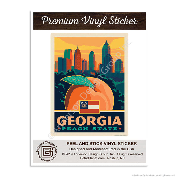 Georgia Peach State Mini Vinyl Sticker
