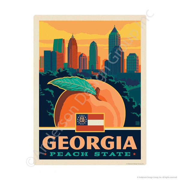 Georgia Peach State Mini Vinyl Sticker