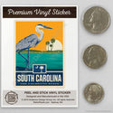South Carolina Palmetto State Heron Mini Vinyl Sticker
