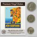 New Hampshire Granite State Old Man of the Mountain Mini Vinyl Sticker