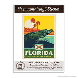 Florida Sunshine State Alligator Mini Vinyl Sticker