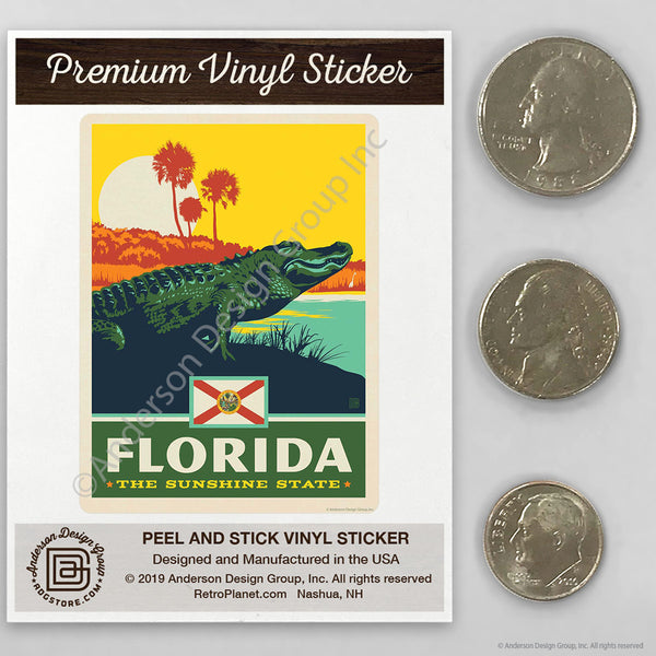 Florida Sunshine State Alligator Mini Vinyl Sticker