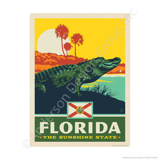 Florida Sunshine State Alligator Mini Vinyl Sticker