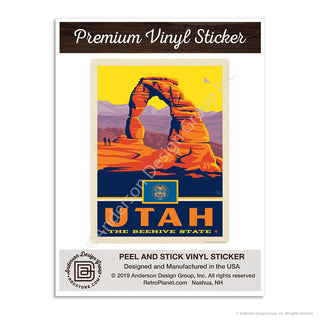 Utah Beehive State Delicate Arch Mini Vinyl Sticker