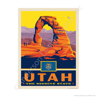 Utah Beehive State Delicate Arch Mini Vinyl Sticker