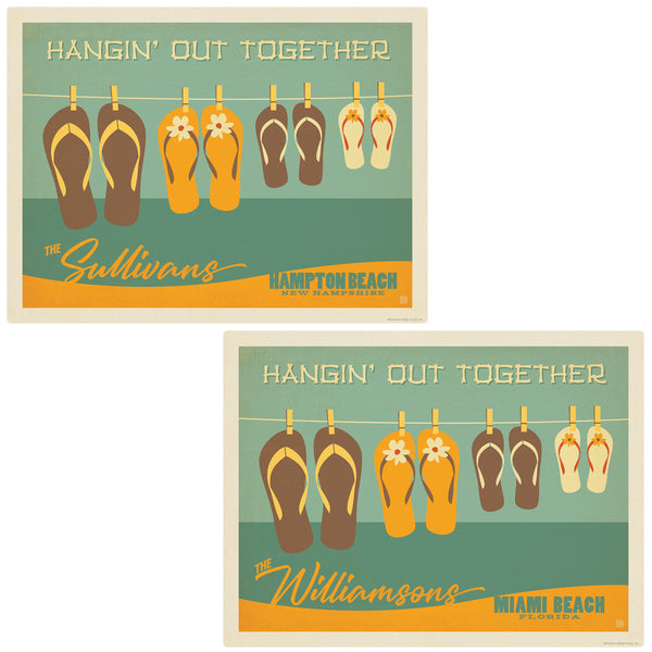 Personalized Beach Flip Flops Decal