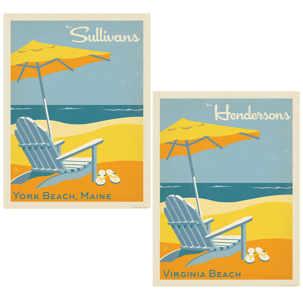 Personalized Beach Chair Decal