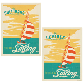 Personalized Rather Be Sailing Decal