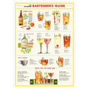 Bartenders Guide Vintage Style Poster