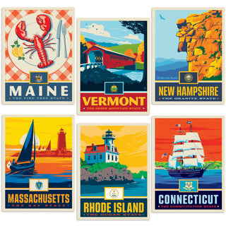 New England States Vinyl Sticker Set