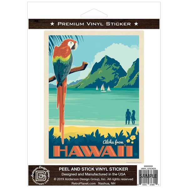 Aloha From Hawaii Parrot Vinyl Sticker