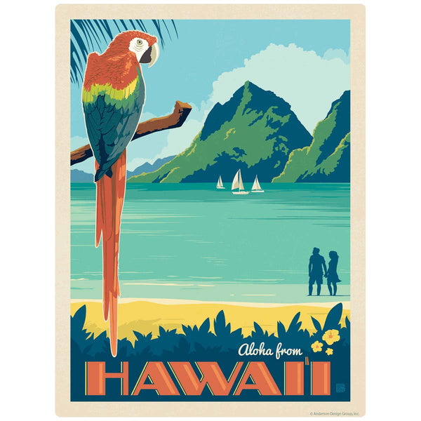 Aloha From Hawaii Parrot Vinyl Sticker