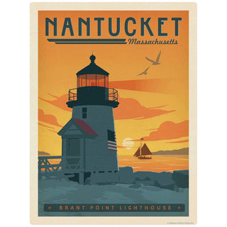 Nantucket Massachusetts Brant Point Lighthouse Vinyl Sticker