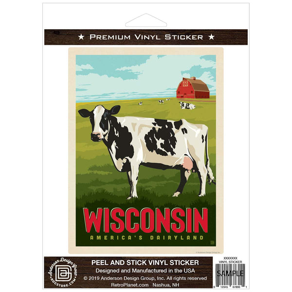Wisconsin Americas Dairyland Cow Vinyl Sticker