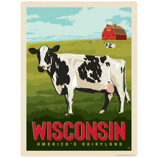 Wisconsin Americas Dairyland Cow Vinyl Sticker