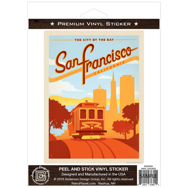 San Francisco California Cable Car Vinyl Sticker