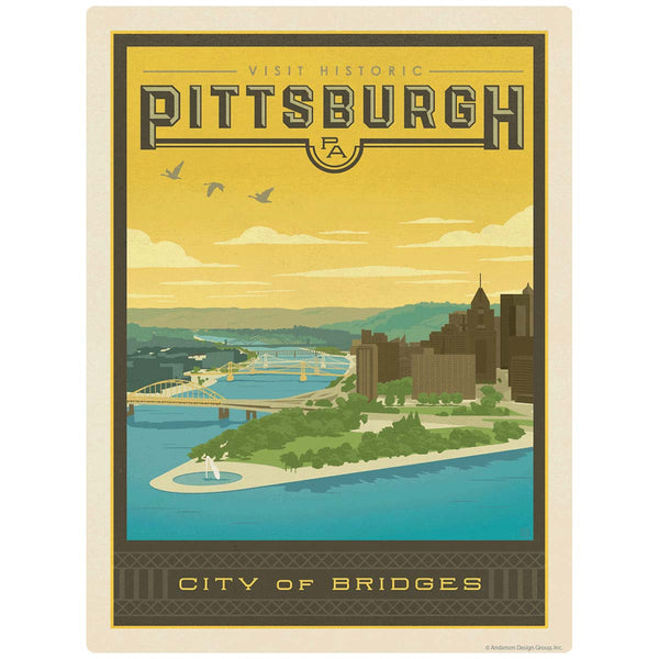 Pittsburgh Pennsylvania City of Bridges Vinyl Sticker