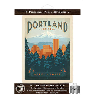 Portland Oregon City Of Roses Vinyl Sticker