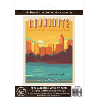 Charlotte North Carolina Queen City Vinyl Sticker