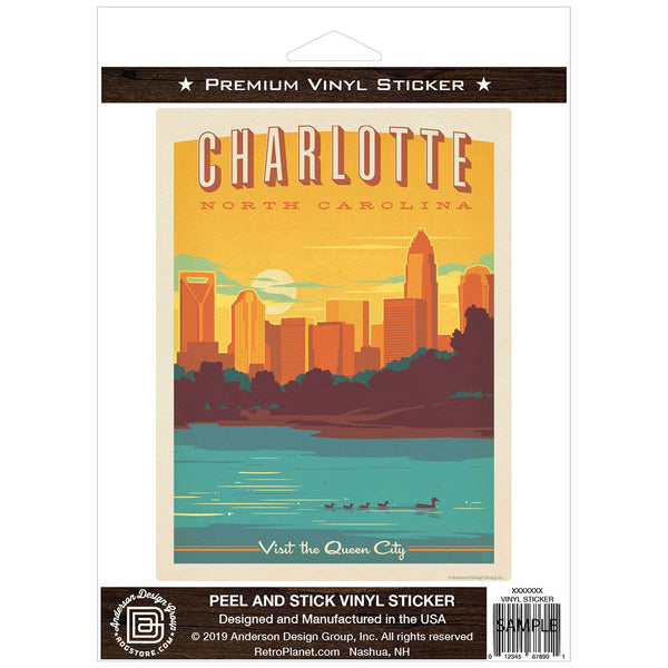 Charlotte North Carolina Queen City Vinyl Sticker