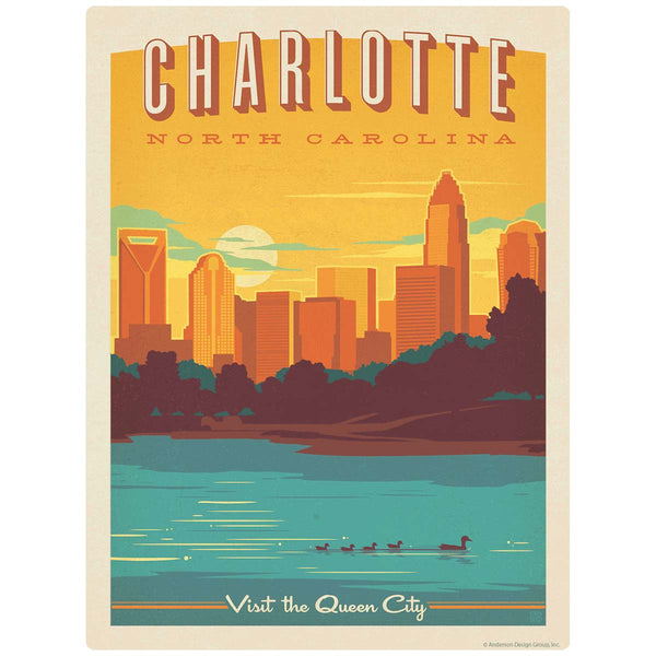 Charlotte North Carolina Queen City Vinyl Sticker