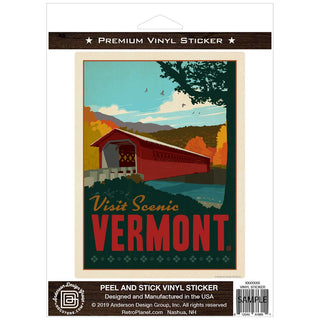 Vermont Covered Bridge Vinyl Sticker