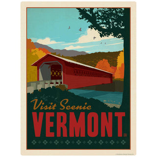 Vermont Covered Bridge Vinyl Sticker