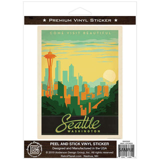 Seattle Washington Skyline Vinyl Sticker