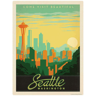 Seattle Washington Skyline Vinyl Sticker