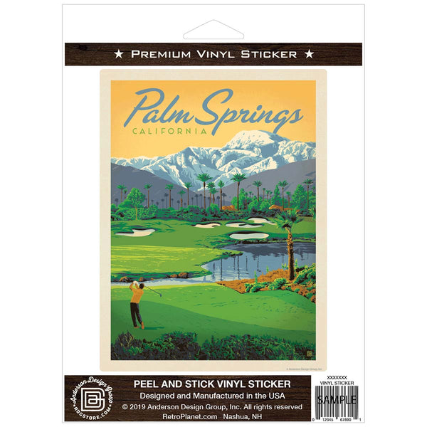 Palm Springs California Golf Vinyl Sticker
