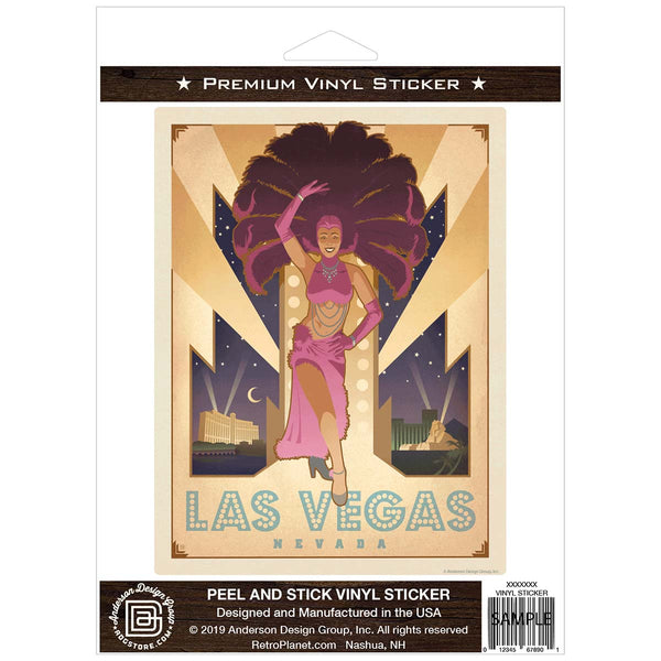 Las Vegas Nevada Showgirl Vinyl Sticker