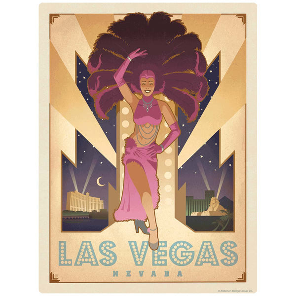 Las Vegas Nevada Showgirl Vinyl Sticker
