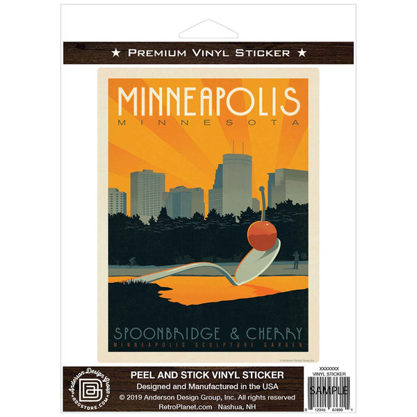 Minneapolis Minnesota Spoonbridge and Cherry Vinyl Sticker