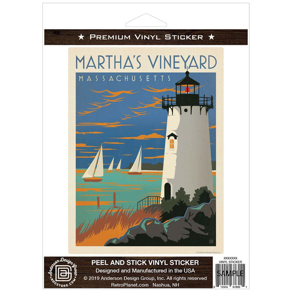 Marthas Vineyard Massachusetts Lighthouse Vinyl Sticker