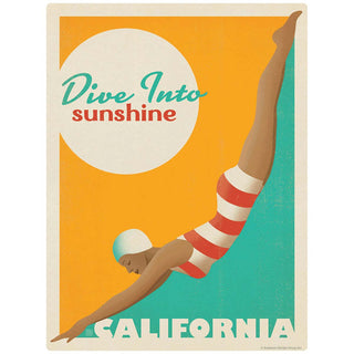 California Dive Into Sunshine Vinyl Sticker