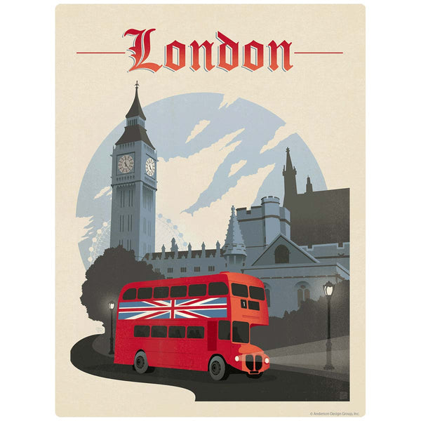 London England Double Decker Bus Vinyl Sticker