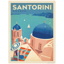 Santorini Greece Blue Domed Church Vinyl Sticker