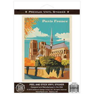 Paris France Notre Dame Cathedral Vinyl Sticker